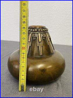 Vase Art Deco Bronze Pied De Lampe