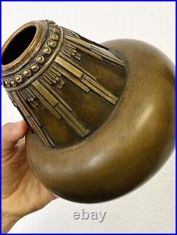 Vase Art Deco Bronze Pied De Lampe