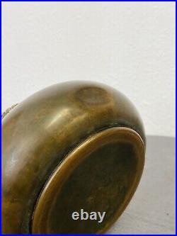 Vase Art Deco Bronze Pied De Lampe