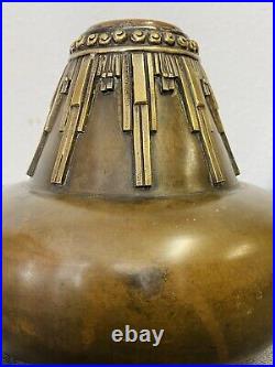 Vase Art Deco Bronze Pied De Lampe