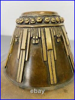 Vase Art Deco Bronze Pied De Lampe