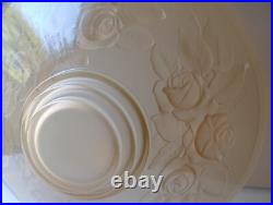 Vasque Lustre lampe ART DECO aux roses verre pressé Muller frères ouraline