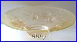 Vasque Lustre lampe ART DECO aux roses verre pressé Muller frères ouraline