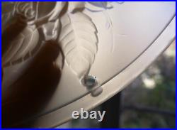 Vasque Lustre lampe ART DECO aux roses verre pressé Muller frères ouraline