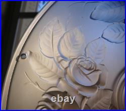 Vasque Lustre lampe ART DECO aux roses verre pressé Muller frères ouraline