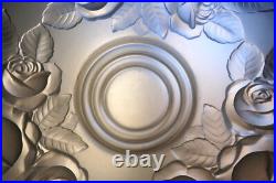 Vasque Lustre lampe ART DECO aux roses verre pressé Muller frères ouraline