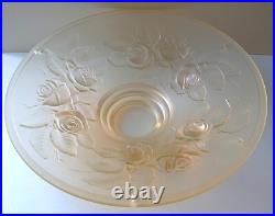 Vasque Lustre lampe ART DECO aux roses verre pressé Muller frères ouraline