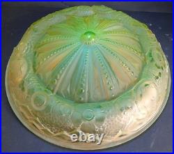 Vasque couleur verre moulé Muller frères ART DECO pour Lustre Lampe ouraline