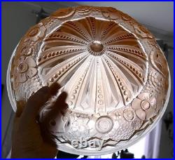 Vasque couleur verre moulé Muller frères ART DECO pour Lustre Lampe ouraline