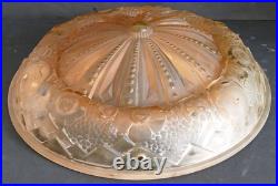 Vasque couleur verre moulé Muller frères ART DECO pour Lustre Lampe ouraline