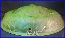 Vasque couleur verre moulé Muller frères ART DECO pour Lustre Lampe ouraline