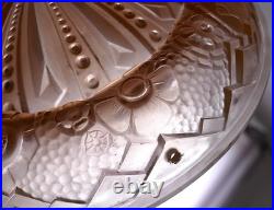 Vasque couleur verre moulé Muller frères ART DECO pour Lustre Lampe ouraline