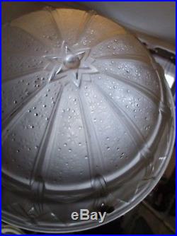 Vasque lustre lampe verre pressé moulé Art Déco Muller Frères Lunéville 1930
