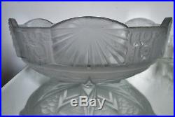 Vasque pour lustre lampe verre pressé-moulé MULLER FRÈRES Art Déco 1925