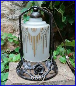 Veilleuse Art Deco Lampe-Cloche Fer Forgé 1925-1930