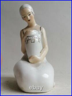 Veilleuse Lampe Brule Parfums En Porcelaine Art Deco Femme Aladin France 1930
