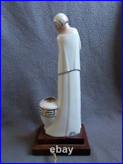 Veilleuse art deco 1920/30 en porcelaine ARGILOR femme statuette sculpture lampe