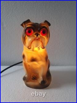 Veilleuse brule parfum lampe art deco porcelaine GRAFENTHAL bulldog bouledogue
