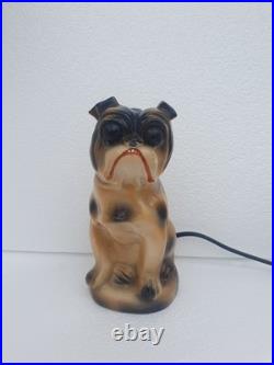 Veilleuse brule parfum lampe art deco porcelaine GRAFENTHAL bulldog bouledogue