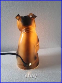 Veilleuse brule parfum lampe art deco porcelaine GRAFENTHAL bulldog bouledogue