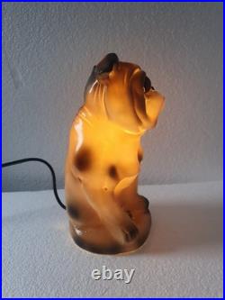 Veilleuse brule parfum lampe art deco porcelaine GRAFENTHAL bulldog bouledogue