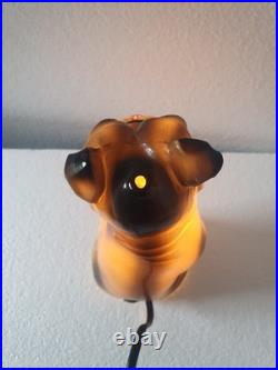 Veilleuse brule parfum lampe art deco porcelaine GRAFENTHAL bulldog bouledogue