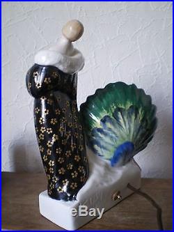 Veilleuse lampe art deco femme 1927 A. KELETY vintage lamp statue sculpture woman