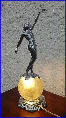 Veritable lampe ancienne art deco danseuse 1920 1930