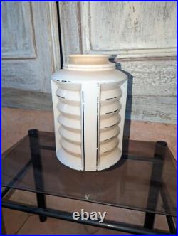 Verre de lampe ART DECO moderniste SKYCRAPER BUILDING 1930 rose pastel
