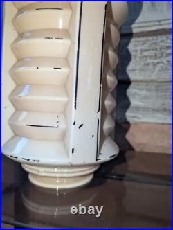Verre de lampe ART DECO moderniste SKYCRAPER BUILDING 1930 rose pastel